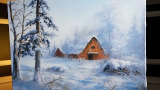 Snow on the Farm - Landscape Painting Demo