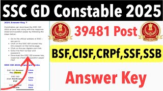 😍SSC GD Constable 2025// Answer Key Results Update 39481 Post😍