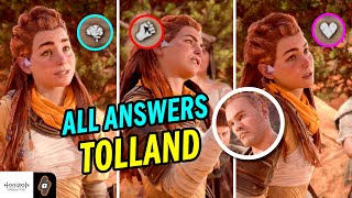 What happens if Aloy is RUDE to Tolland? All Flashpoint dialogue choices | Horizon Forbidden West