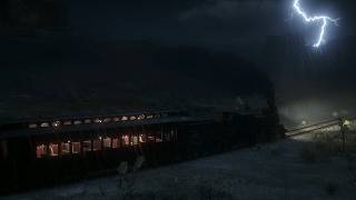 Thunderstorm While Riding The Train Alone At Night | RDR2 ASMR