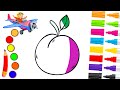 How To Draw, Drawing, painting and coloring a beautiful PLUM | Drawing for Kids
