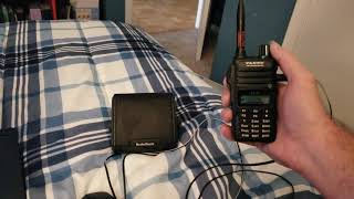 Yaesu FT-25 meets RadioShack external speaker