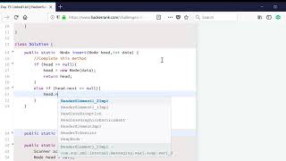 Day 15: Linked List | HackerRank | JAVA