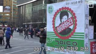 [2·25 촛불집회] 17차 촛불위해 광화문광장에 모인 시민들