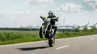 HUSQVARNA 701 Supermoto Customized /Cinematic /Akrapovic / Tekmo/ Wheelie / FLY BY