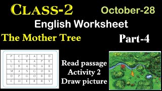 Class 2,English,The Mother Tree -ദ മദര്‍ ട്രീ-Reading passage,Activity 2,etc....28-10-2021 (Part- 4)