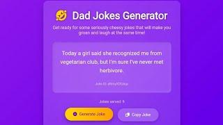 Dad Jokes Generator using HTML, CSS & JavaScript | Fun Web Project