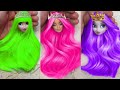 NEW COOL Hairstyle for DOLL! DIY Miniature Ideas for Barbie Doll Transformation ~ Wig, Dress Makeup