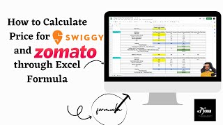 How to Set  ZOMATO SWIGGY Items Price for More Profit Calculated Through Excel Formula |MenuPrice