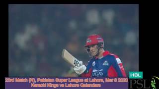 Karachi Kings vs Lahore Qalandars - AD Hales Drop Catch and batting