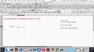 Implementing the improved Euler method using Microsoft Excel