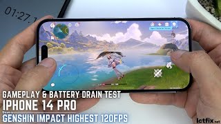 iPhone 14 Pro Genshin Impact Gaming test Max Setting 120FPS | Apple A16 Bionic, 120Hz Display