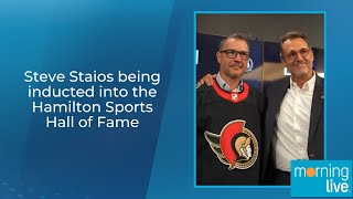 Steve Staios being inducted into the Hamilton Sports Hall of Fame