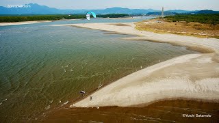 ［4K］Paramotor Japan Fukiagehama Kagoshima Prefecture.　鹿児島県 吹上浜 モーターパラグライダー 空撮