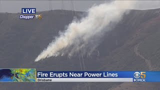 Firefighters Battle 3-Alarm Brush Fire On San Bruno Mountain