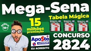 MEGA-SENA 2824 TABELA MÁGICA NESSA SEGUNDA 03/02/12  DICAS ESTUDOS TABELA #megasena #loteria