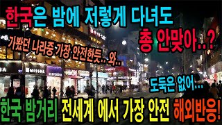 한국 시민의식에 놀란 세계인들 한국은 밤에 저렇게 돌아다녀도 되는거야..? ㄷㄷ 전세계 충격받은 한국 밤거리 해외반응!!