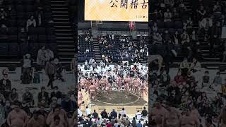 @大相撲長崎場所　ぶつかり稽古する平戸海関