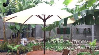 Set meja payung taman kayu jati TERRAPOT GARDEN Depok By Furniture Kembangjati