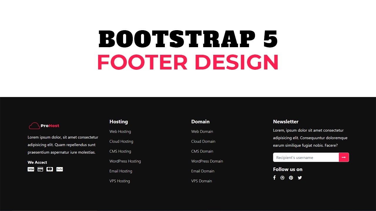 Professional Bootstrap 5 Footer Design | How To Create Responsive ...