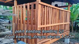 paket kandang kambing 5jutaan dapet 2 kambing dengan ukuran 1,5x3m siap huni