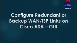 Configure Redundant or Backup WAN Link on Cisco ASA – GUI