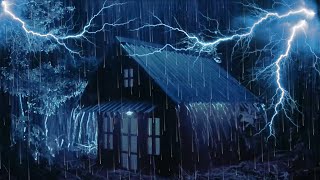 Heavy Rain Sounds on Tin Roof for Sleeping \u0026 Rolling Thunderstorm for Deep Sleep