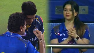Sara Tendulkar started blushing when Sachin Tendulkar did this to Shubman Gill after MI vs GT IPL