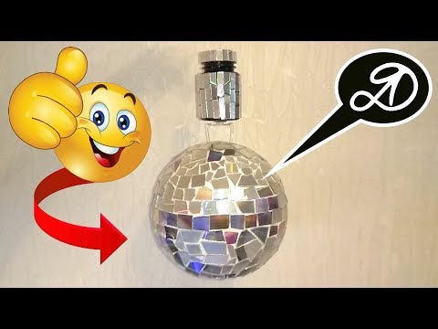 Super rotating mirror ball DIY. How to make disco ball Super rotating mirror ball DIY. How to make disco ball
