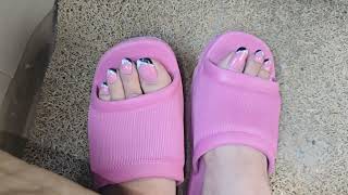 Pink Slipper \u0026 Pink Nail Art / Beautiful Feet Nail Art / Indian Feet / Sumankavitafeet