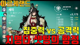 아르케랜드) 집중력 vs 공격력, 치명타 셋팅 심화 과정