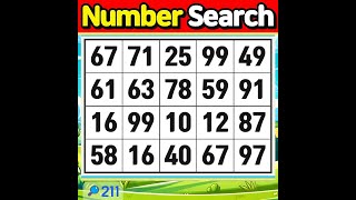 Number Search. A fun quiz has arrived!【Memory | brain game | Quiz 】#211