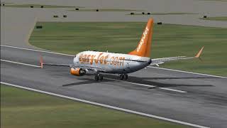 Easyjet elegant landing at Liverpool John Lennon Airport