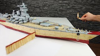 Battleship from Matches - Match Chain Reaction Amazing Fire Domino