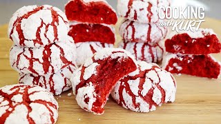 Red Velvet Crinkle Cookies: Fudgy with Soft-Baked Center & Crackled Texture | Cooking with Kurt