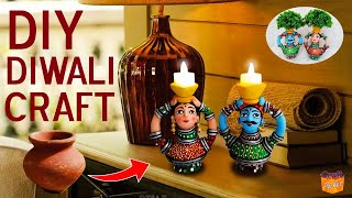 @craft.pocket DIY Diwali craft using earthen pots मटकी से बनाएं शानदार दिवाली क्राफ्ट diya holder