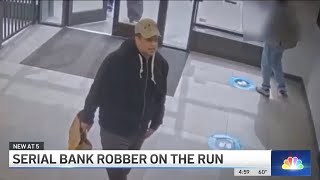 NYC's SERIAL BANK ROBBER Has Struck at Least 18 Times This Year | NBC New York