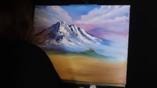 following a bob ross painting tutorial WITH BOB ROSS PAINTS asmr