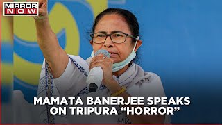 Mamata Banerjee addresses media over Tripura “horror”