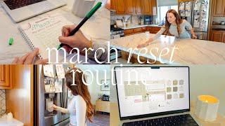 MARCH MONTHLY RESET | setting goals, deep cleaning the house, paying bills, + budgeting