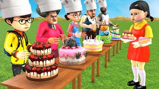 Scary Teacher 3D vs Squid Game Cake Decorating and Wrong Cake Decor 5 Times Chal