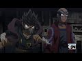 Beyblade Metal Fury - Masamune, King & Yu vs Herschel & Keyser