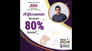 80% scholarship recipient from Asia Pacific University.