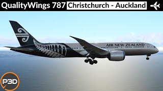 [P3D v5.2] QualityWings 787-9 Air New Zealand | Christchurch to Auckland | Full flight