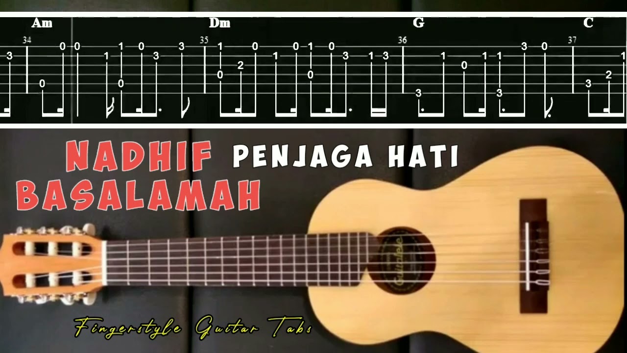 Penjaga Hati Nadhif Basalamah Fingerstyle Guitar Chord Tab Slow Easy ...