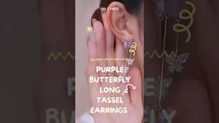 Purple butterfly long tassel earrings #earrings #aliexpressfinds #fashion #earrings#accessories