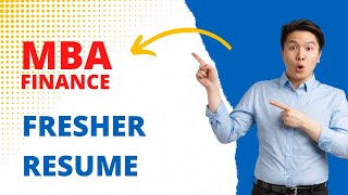 Resume of MBA Finance Fresher | MBA Finance Fresher Resume कैसे बनाए | Resume of MBA PGDM Fresher |