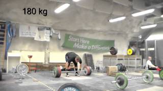 2014-01-28 snatch 3 x 1 x 140 kg, C\u0026J 180kg, Squat 250 kg