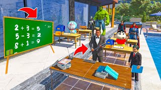 Home Work Punishments 😩Franklin Teaches Sinchan, Doraemon, and  Hulk !Fun Homework GTAV