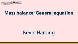Mass Balance: General equation [Lecture]